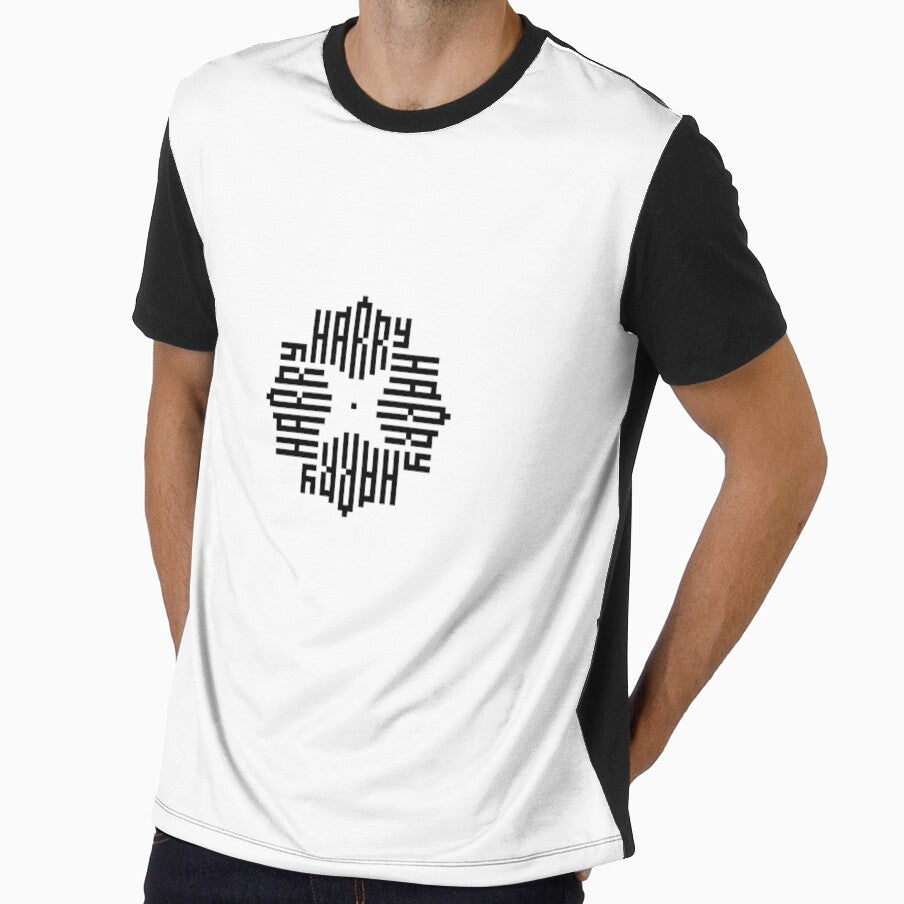 HARRY | Black | Modern Geometric Kufi Calligraphy | From Name to Art by FOR YOUR NAME Unisex , , , Long Sleeve Tee