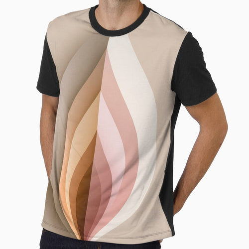 Abstract Beige & Blush Leaf Shape | Modern Minimalist Art by SlowRegardArt