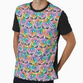 funky flowereyes- fun cool modern retro pattern with groovy psychedelic all seeing rainbow eye blooms by artgeige