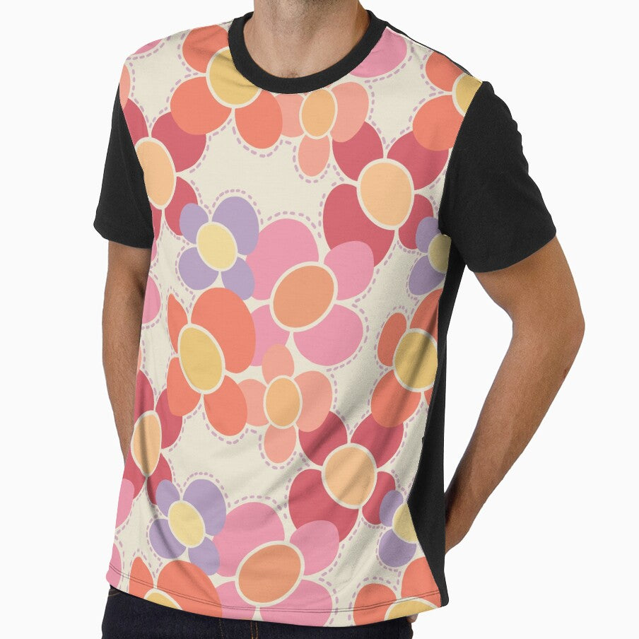 Retro Floral Surface Pattern Pink Orange Purple Red by scorpiolane