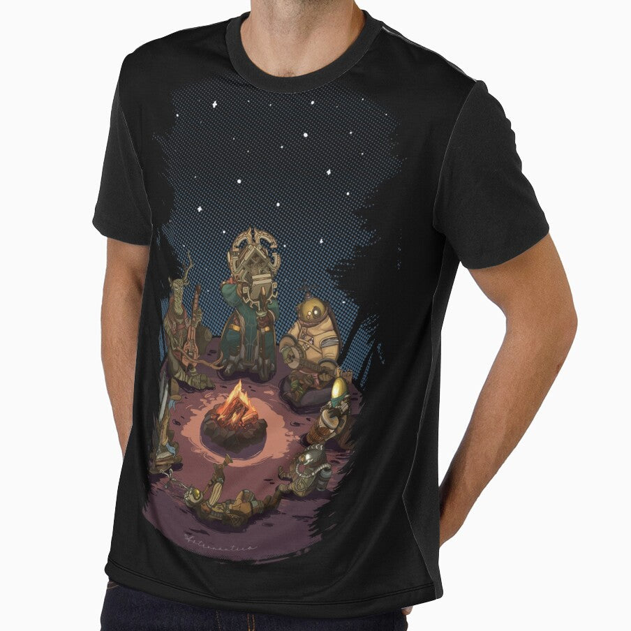 Outer Wilds Campfire Scene with All Characters Sitting Together for Indie Game Fans by · GAMING SOUL ·
