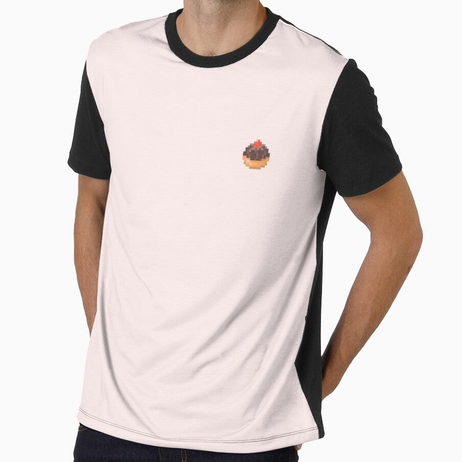 Pixel Art Chocolate Cake by TakoyakiTech Unisex , , , Long Sleeve Tee