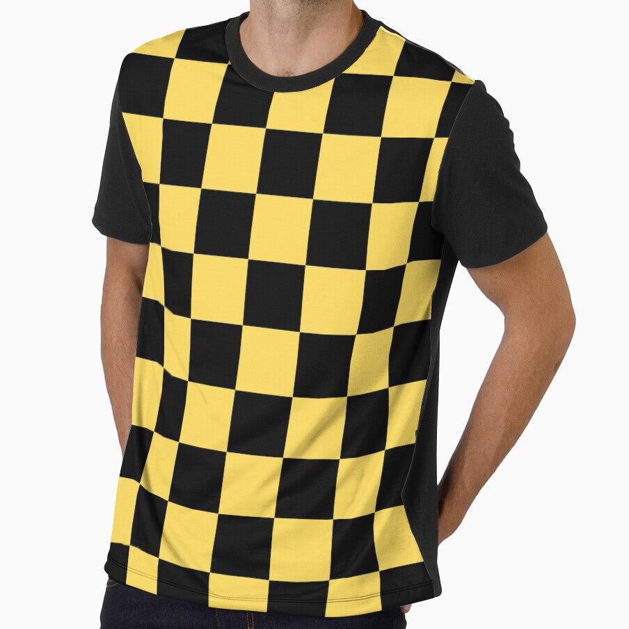 Black and Yellow Checkered by starrylite Unisex , , , Long Sleeve Tee
