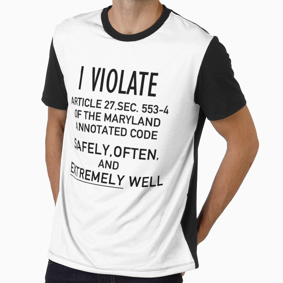 I Violate Article 27, Sec. 553-4 of the Maryland Annotated Code Gay Pride Shirt by Capybara Clothing