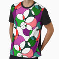Neurographic Joy Abstract Overlapping Shapes Coral Red Magenta Purple Green by thecolorbirdie