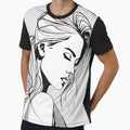 Monochrome Mastery: Abstract Portrait Line Art in Black & White - Robin by BPMagic