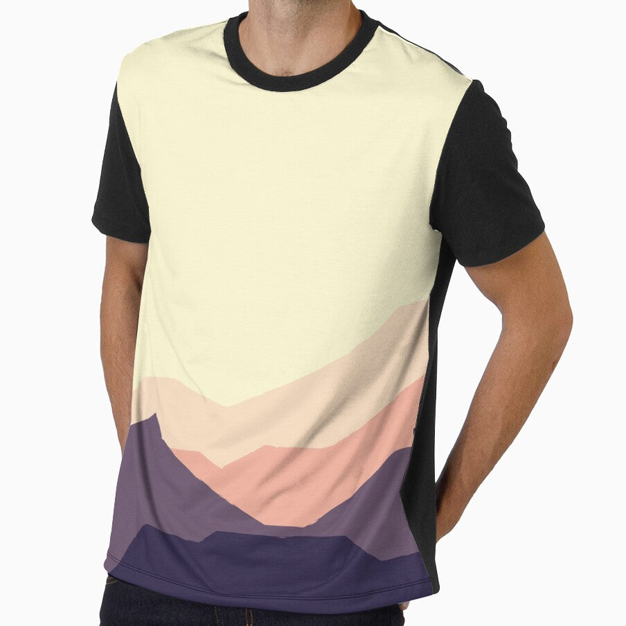Abstract Landscape Art – Minimalist Mountain Scene by Fun Funky Designs
