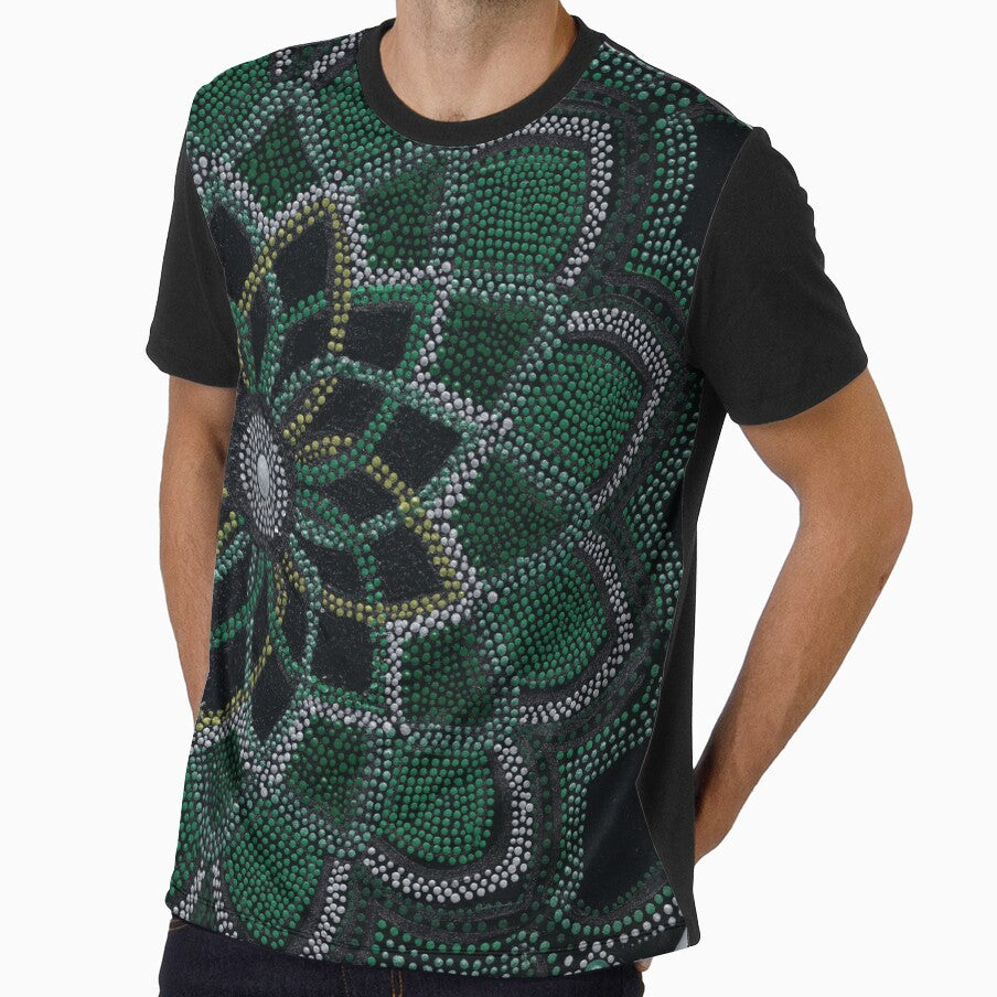 Peaceful Green and silver Mandala 2 by ElexisND