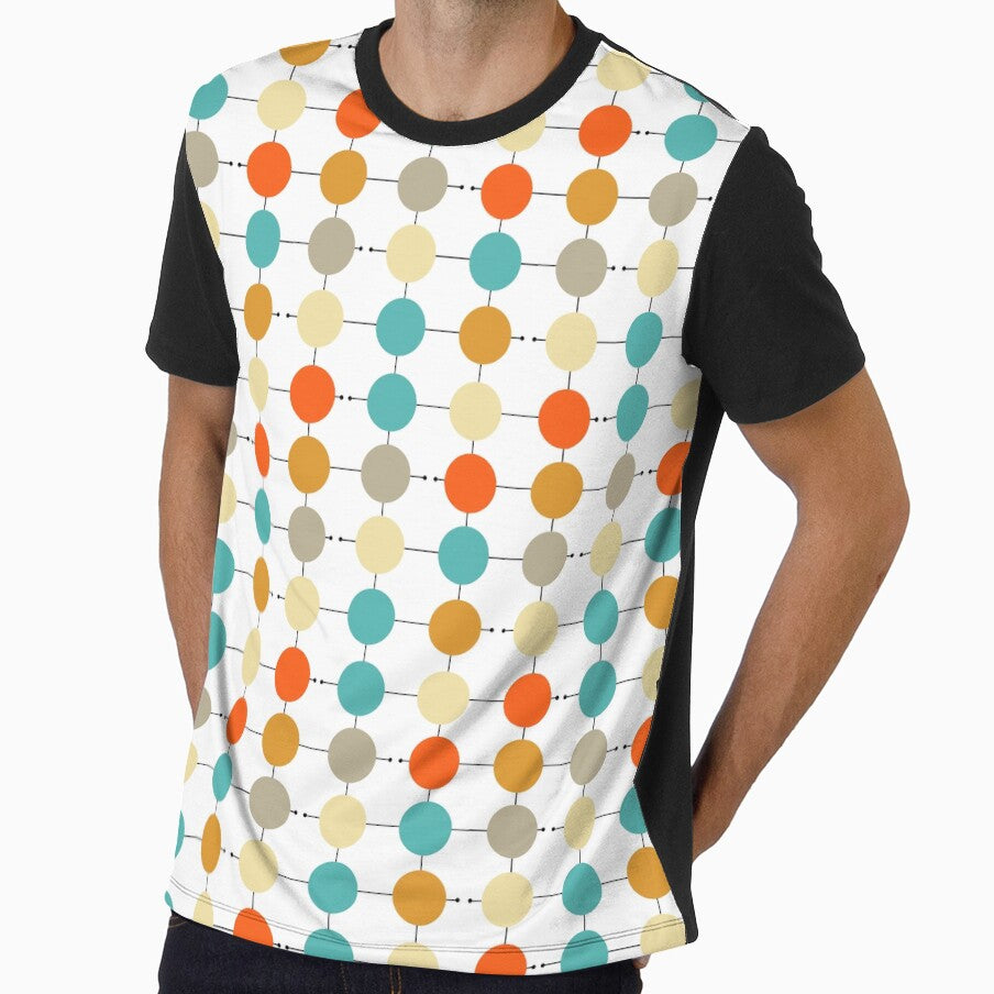 Colorful Circles On A Grid Mid Century Pattern by Orchard Berry