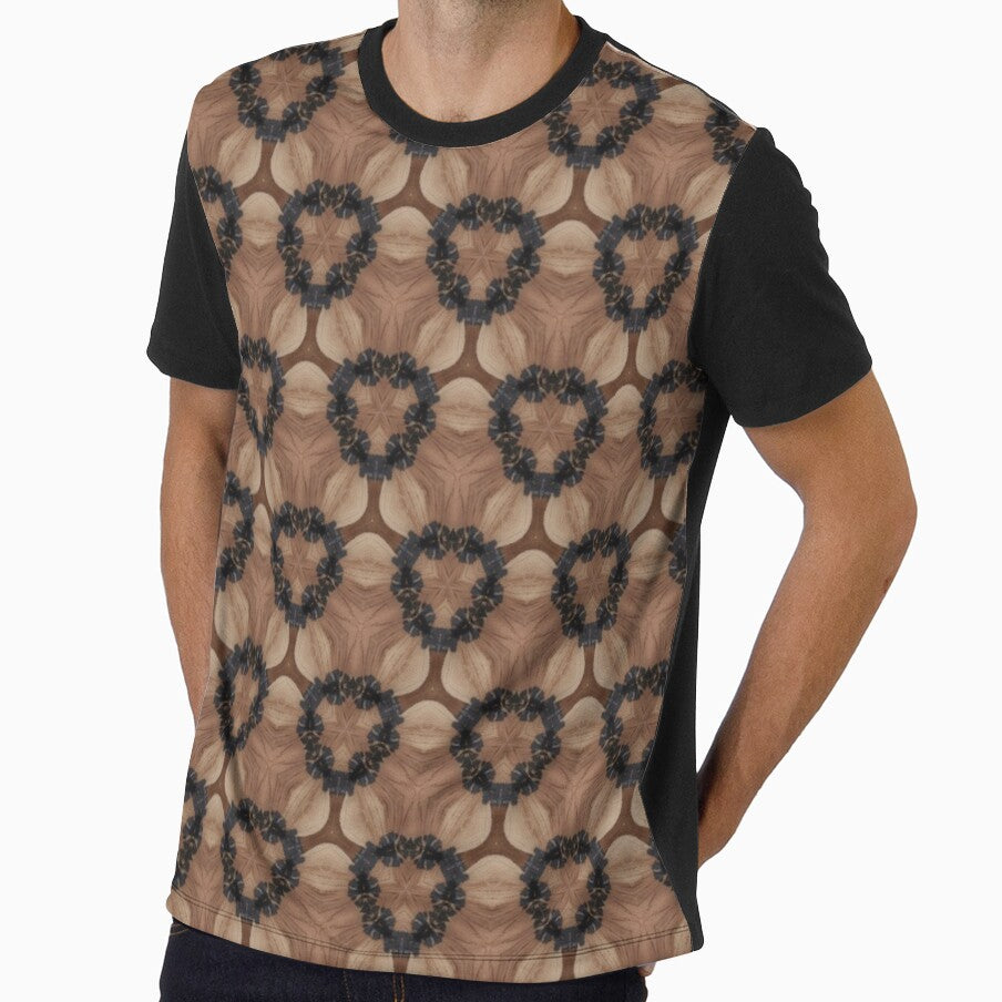 Brown and Black Geometric Heart Pattern by IntelliMindDesigns