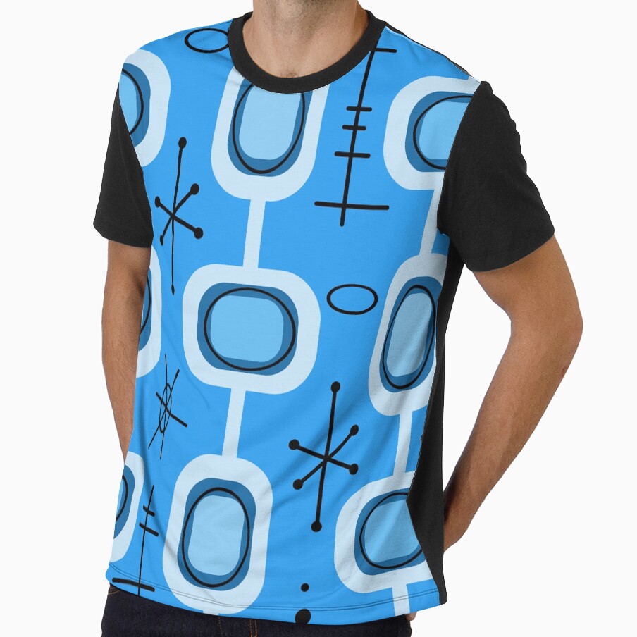Space Age Geometric Art Blue by thepixelgarden