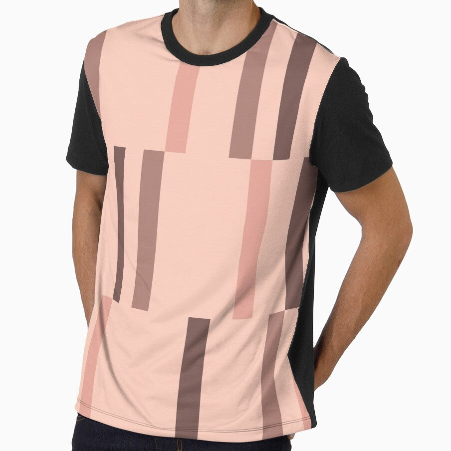 Retro Abstract Art Lines Light Salmon Pink by thepixelgarden