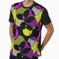 Neurographic Joy Abstract Overlapping Shapes Magenta Lemon Yellow Purple Black by thecolorbirdie