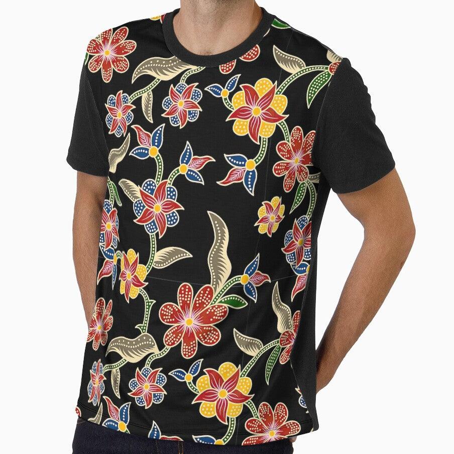 Batik Floral Pattern by Teravill Unisex , , , Long Sleeve Tee
