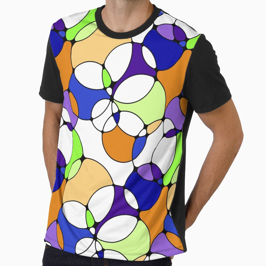 Neurographic Joy Abstract Overlapping Shapes Orange Blue Purple Green by thecolorbirdie