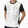 Minimalist Line Art Women Duo Elegant Female Portrait by TinTinBloom