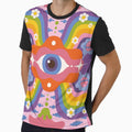 Psychedelic Trippy Eye Rainbow Flowers Art by TrashLIT