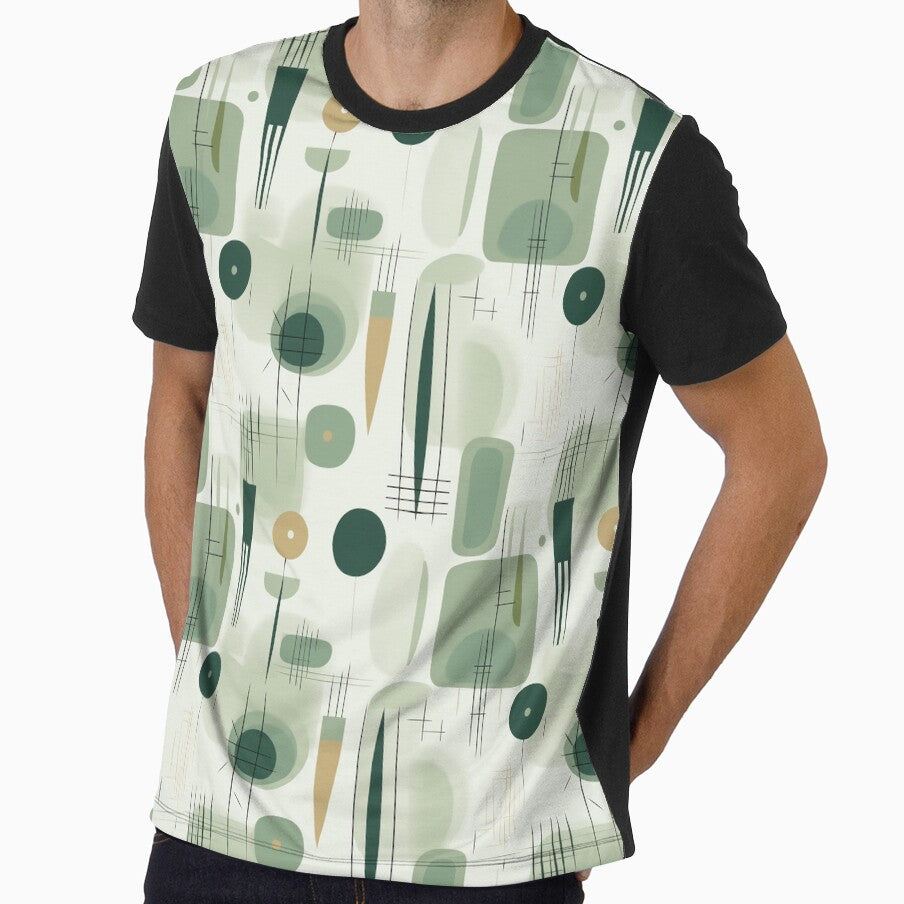 Sage Green Mid Century Modern Abstract by JulieInspired