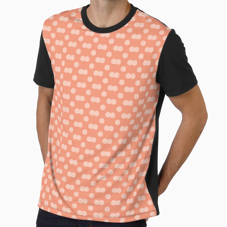 Peachy Pink Cheeky Dotty Spot Pattern by Stephanie J Lewis Unisex , , , Long Sleeve Tee