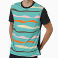 Mid Mod Waves Lines Blue by susycosta