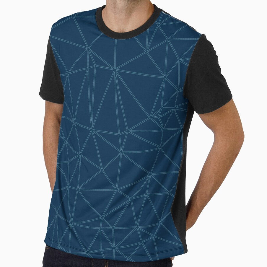 Modern Geometric Blue on Navy by Blue-Banana