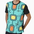 Space Age Geometric Art Turquoise Multicolored by thepixelgarden