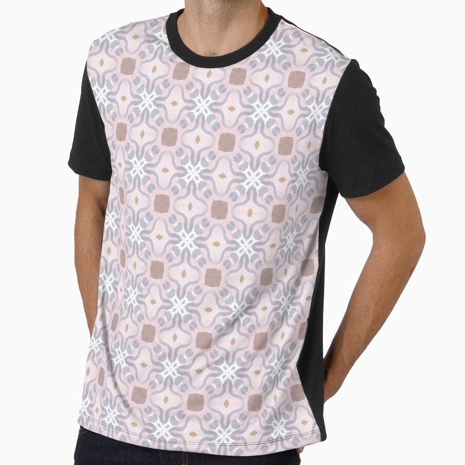 Neutral Boho Watercolor Pattern 2 Pink, Blue And Brown by QuestingPixel