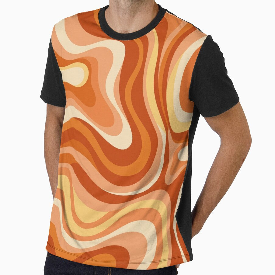 Retro wavy pattern by Differenceee Unisex , , , Long Sleeve Tee