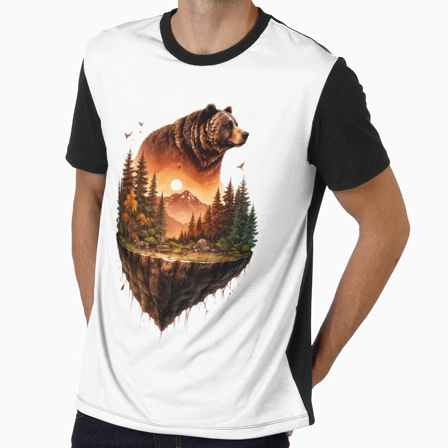 vintage bear nature art by stikrusak Unisex , , , Long Sleeve Tee