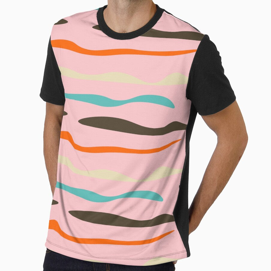 Mid Mod Waves Lines Pink by susycosta