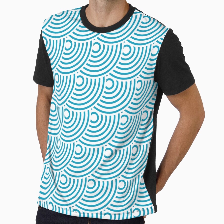 Repeating blue overlapping circles. by MrazTees