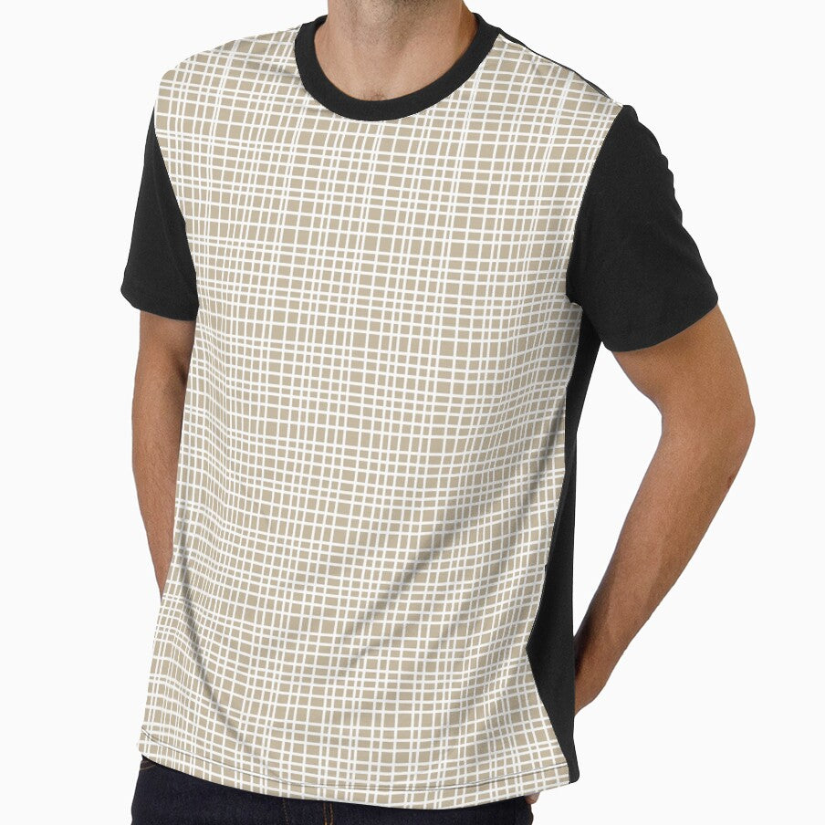 Fine Weave Retro Mid Century Modern Pattern in White and Neutral Flax by kierkegaard