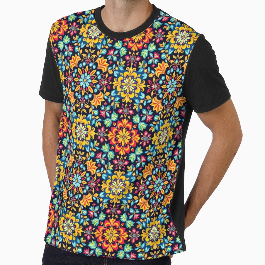 Retro 70s Boho Mandala with floral ornaments by pASob-dESIGN