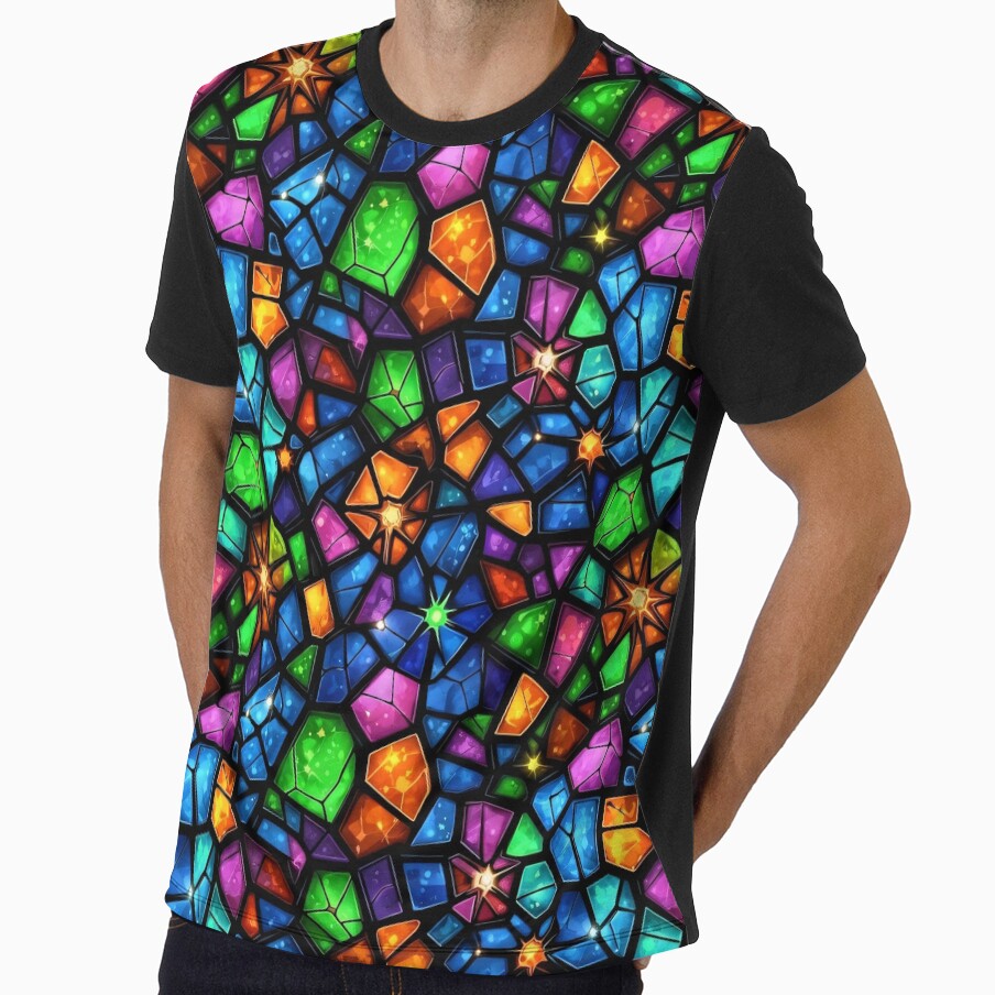 Neon Stained Glass Mosaic by Kaleidoscope Print