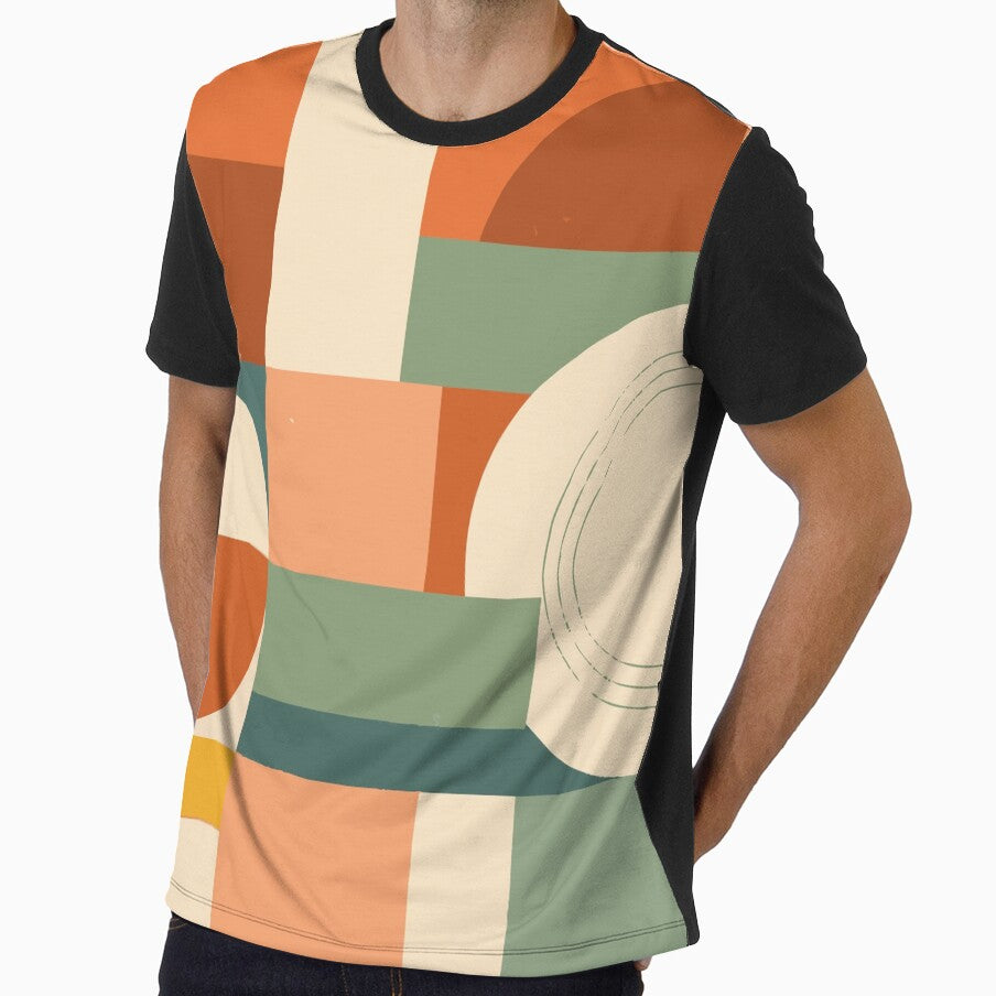 Mid Century Modern Boho Geometric Abstract Earth Tones by Far Out Goods