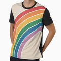 Retro Rainbow Arch Background. by RGShirtWorks Unisex , , , Long Sleeve Tee
