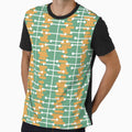 1950s Retro Abstract Lines Green Orange by thepixelgarden