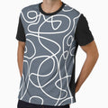 Doodle Line Art Pattern | White on Blue-Gray by itsjensworld
