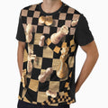Chess Abstract Art - wooden textures by k9printart Unisex , , , Long Sleeve Tee
