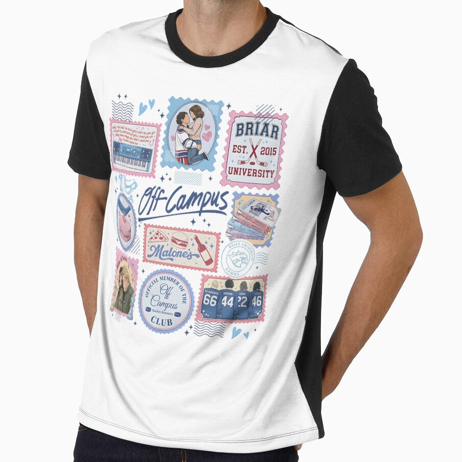 Off Campus Hockey Stamps Briar University by Achkalona Unisex , , , Long Sleeve Tee