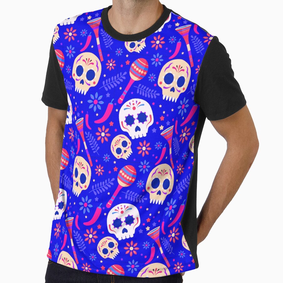 Party Skulls Toxic Blue by Clothief-Store Unisex , , , Long Sleeve Tee