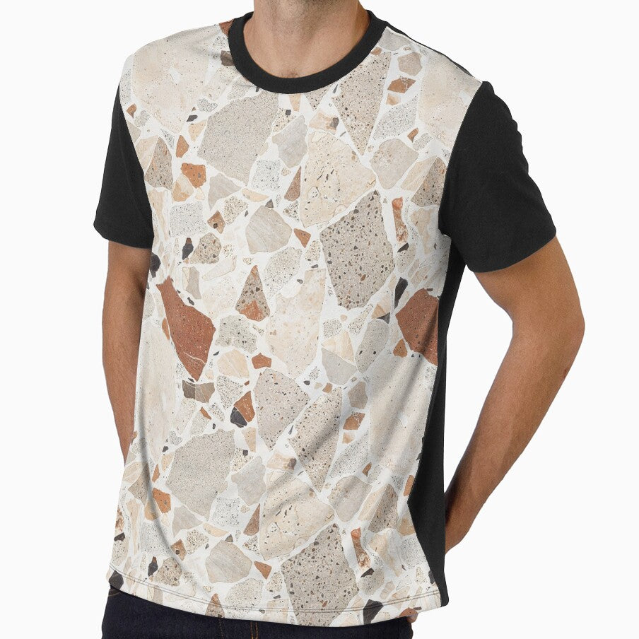 Modern Terrazzo Stone Pattern in Warm Earth Tones by QuietBloom80