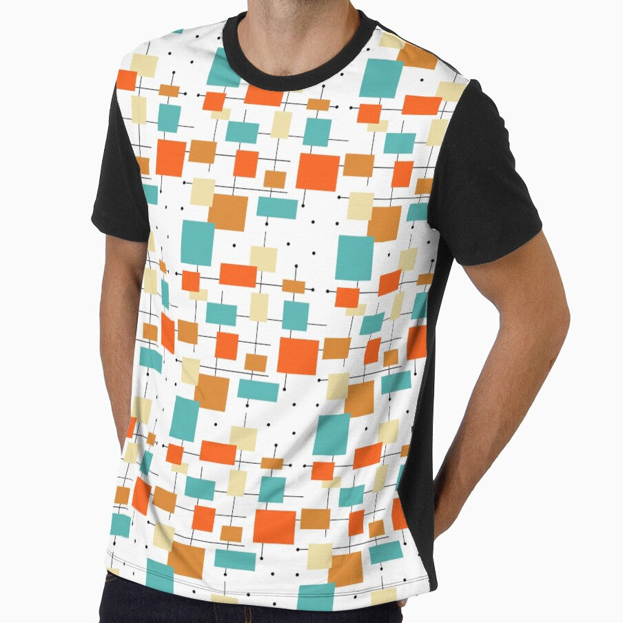 Colorful Geometric Squares Mid Century Pattern by Orchard Berry