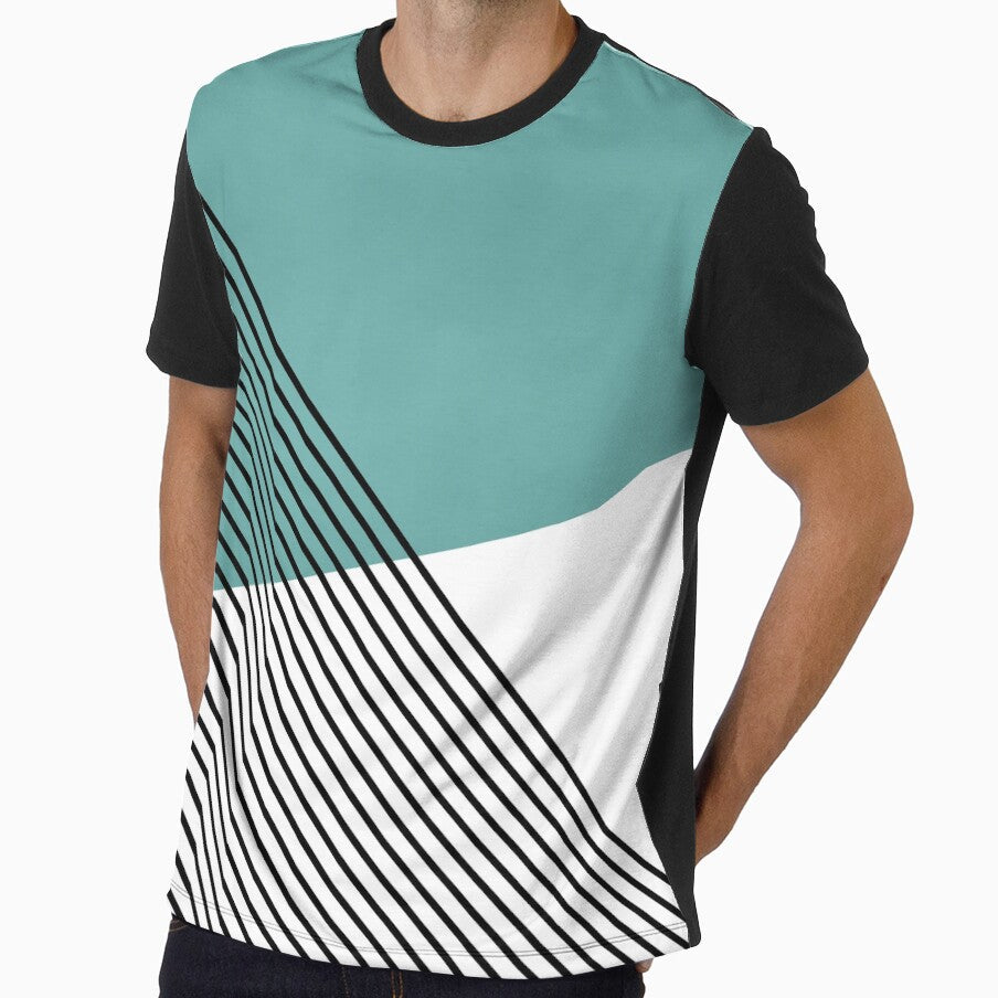 Simple geometric art - turquoise by BattaAnastasia Unisex , , , Long Sleeve Tee