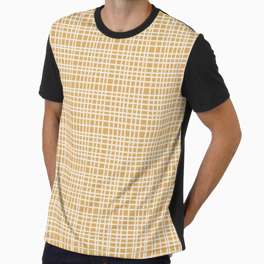 Mid Century Modern Minimalist Woven Line Fine Weave Pattern in Muted Mustard Gold by kierkegaard
