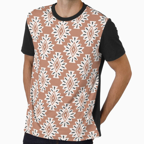 abstract aztec geometric - terracotta by Chelsea Jay