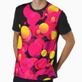 Neon pink and yellow overlapping circles with bright accents for an eye-catching by Tchoice