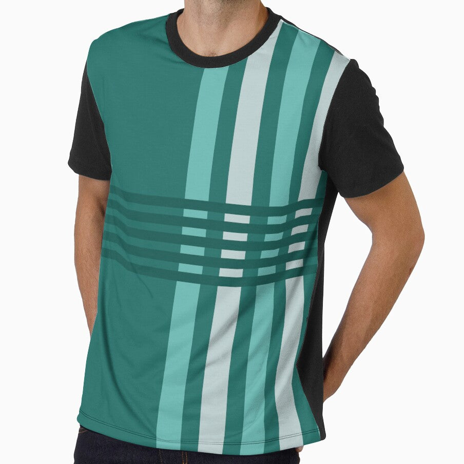 Midcentury Modern Abstract Lines Turquoise by thepixelgarden