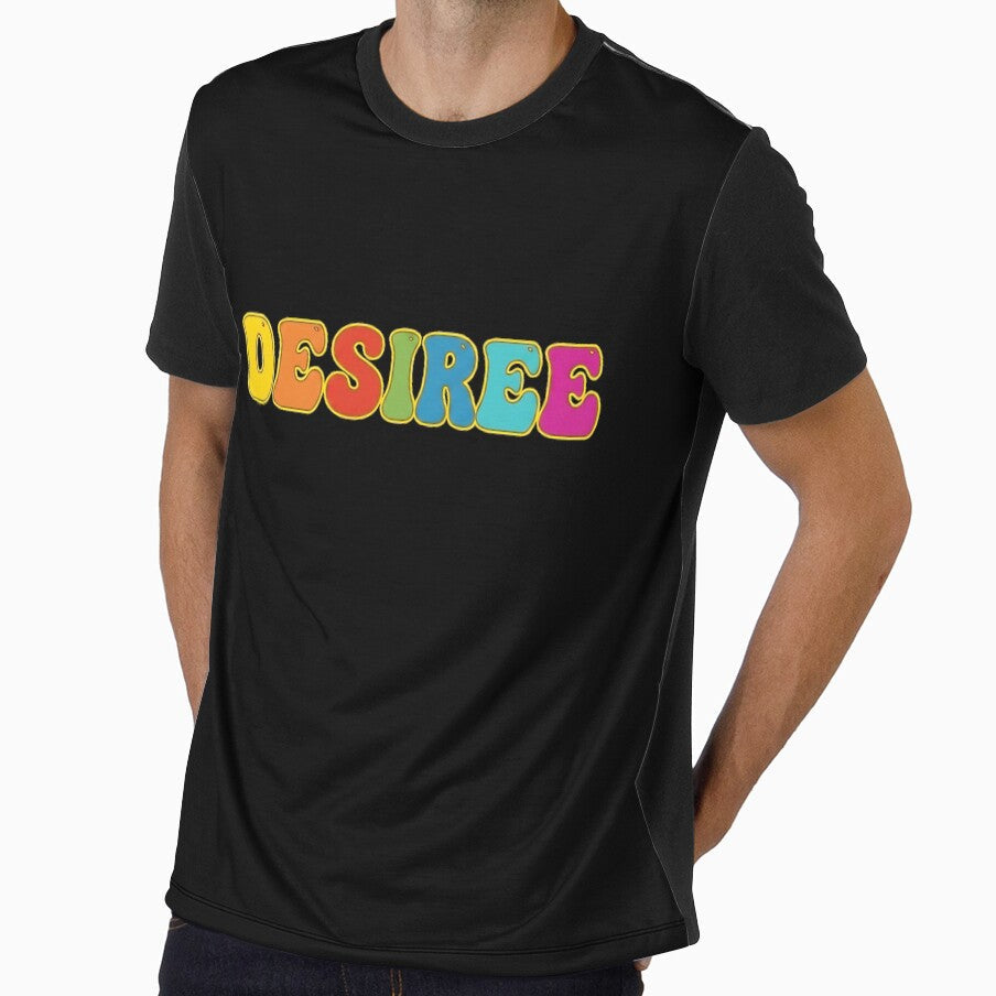 ❤️ Desiree Personalized Name Wavy Retro Shirt, Coffee Mug, Sticker Gift by HelixPedia Unisex , , , Long Sleeve Tee