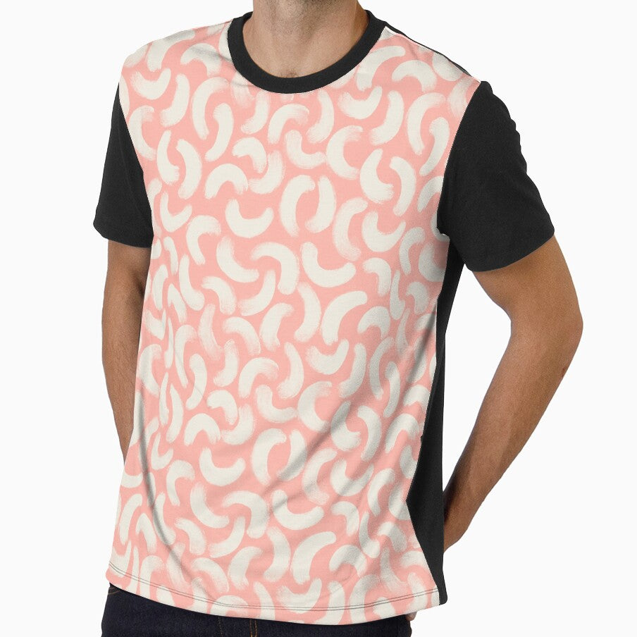Boho gouache brush strokes in pastel coral by Illustrated by Nat